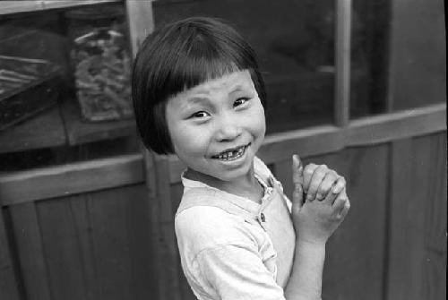 Portrait of little girl smiling