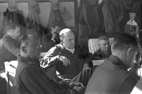 Portrait of soldiers looking ahead during meeting in progress