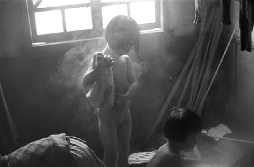 Nude children steaming