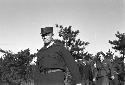 Portrait of soldier walking down hill