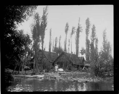 Water boats and houses