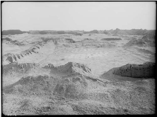 Southwest section of Tello group. In foreground are furrows of ancient field.