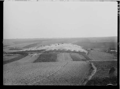 South slope, southwest exposure, before excavation - palisade wetted down