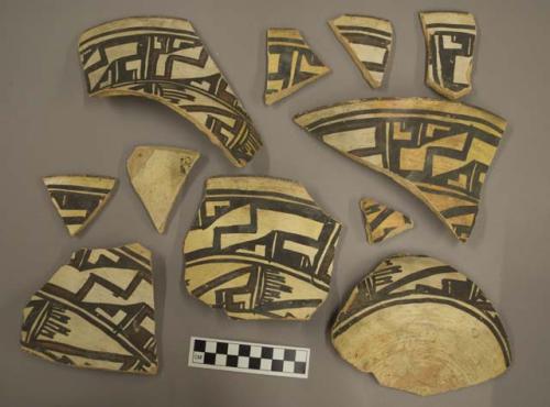 Early modern Hopi polychrome pottery restorable bowl