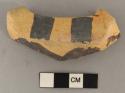 Sherd from Jeddito black-on-yellow pottery bird bowl