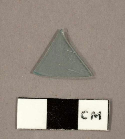 Flat glass fragments, aqua