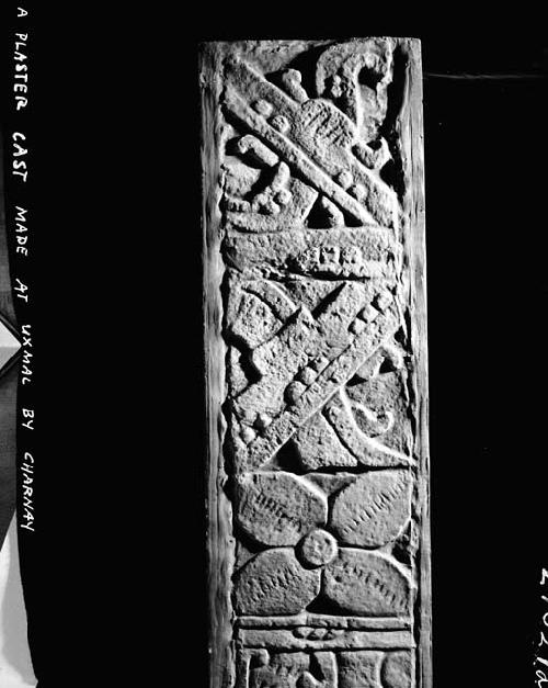 Plaster cast of facade decoration made at Uxmal by Charnay