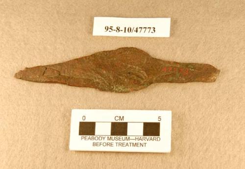 Metal, copper projectile point blank