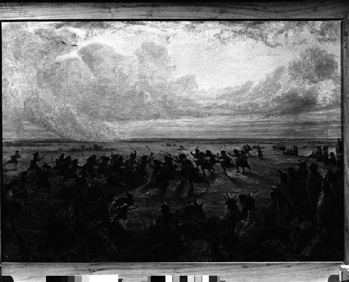 Photograph of oil painting by Seth Eastman titled "[Indian Women] playing ball on the prairie."