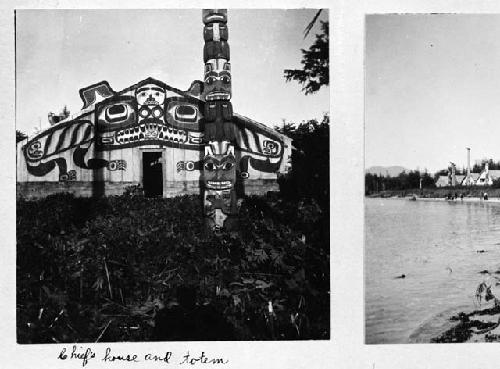 Chief's house and totem (Sanyakoan Tribe)