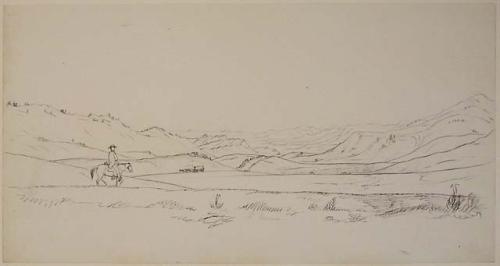 Pencil and ink sketch. Hayden Survey 1871.