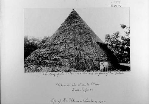 The king of the Talamanca Indians in front of his palace