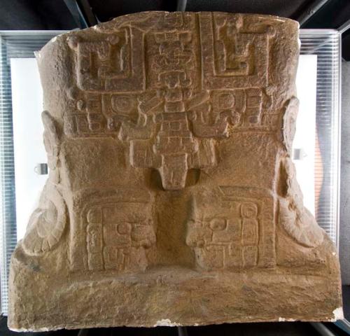 Cast of part of Stela I, Quirigua; west, lower, legs