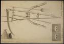 Drawing of haying implements, baker's sign