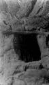 Looking through doorway at Site 3, showing wall construction