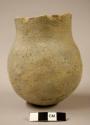 Undecorated pottery jar