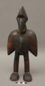Carved wood bird figure, standing