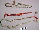 Beads, various shapes, faience, carnelian, natrolite