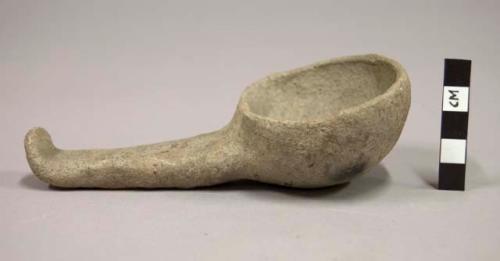 Plain gray pottery ladle