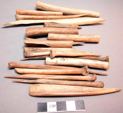 Bone points and shaft fragments, worked