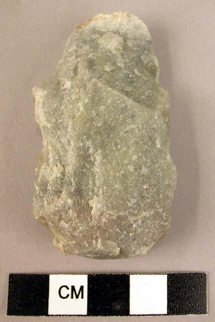 Quartzite lance head - crudely worked and showing no signs of use