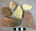 7 potsherds with grooving