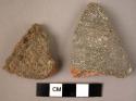 2 potsherds with grooving