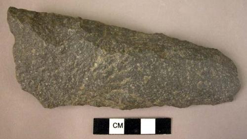 Elongated quartzite celt - chipped on both surfaces