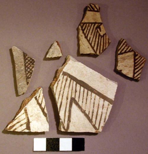 Ceramic, sherd, body and rim, miscellaneous sherds of various decorations