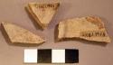 Ceramic, sherd, body, evidence of faded pigment design