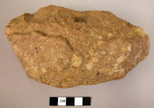 Thick oval-shaped quartzite fist axe