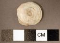 Concretion. discoidal. matter in series of spirals. chalcedony. 2.2 x 2.2 x .9 c