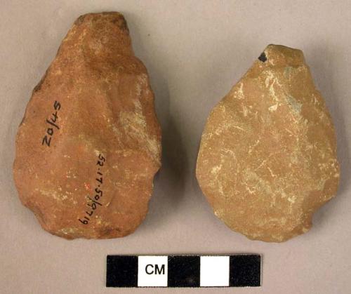 2 silt-shale handaxes (small)