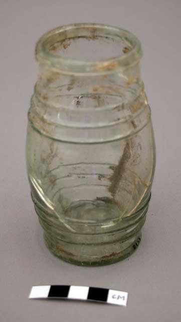 Colorless glass jar