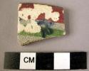 Potsherd - blue, green, red, gray glaze