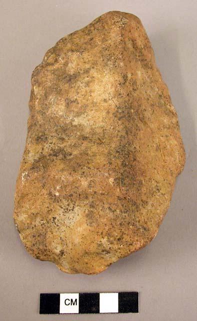 Large, crudely worked quartzite flake implement of "Clactonian" type