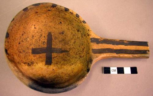 San Bernardo black-on-yellow pottery ladle