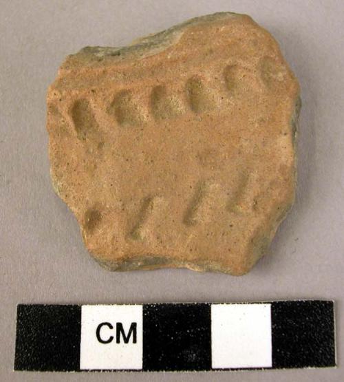 Potsherd - light brown, incised