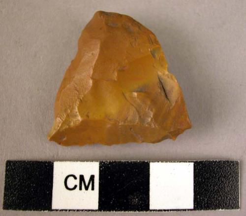 Chert short, broad, triangular flake with faceted striking platform, one steeply