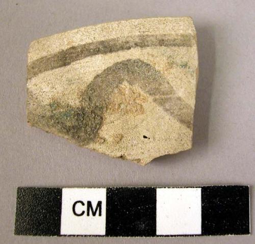 Potsherd - painted light, slip in and out, glazed (Types Series B6)