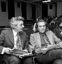 Karl Lamberg-Karlovsky and Irv Devore sitting in auditorium