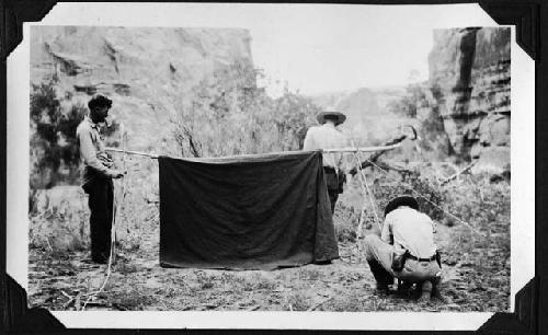 Setting up camp- Barrier Canyon