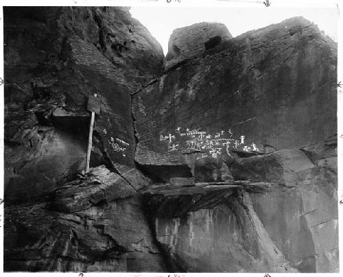 Petroglyphs on red sandstone, Rock Valley