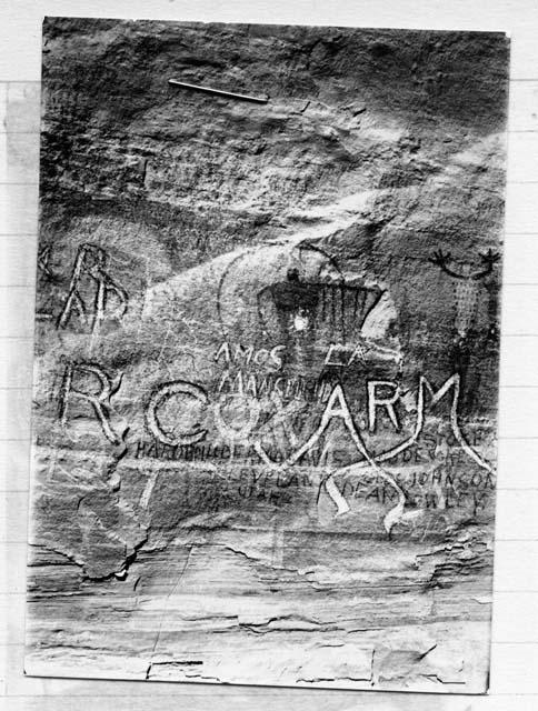 Pictographs, Painted and incised man, October 1931