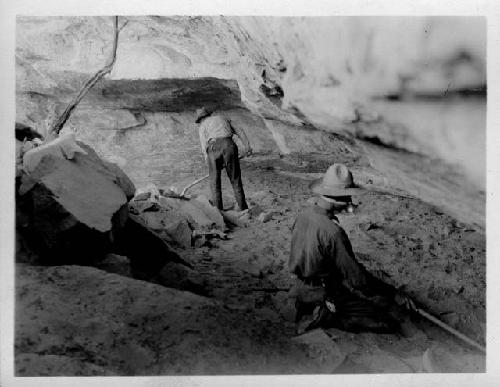 Site SR-16-6 just above jump off, view of cave floor from northeast