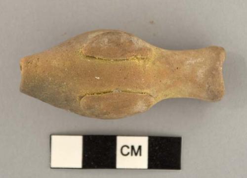 Pottery whistle -- form of fish