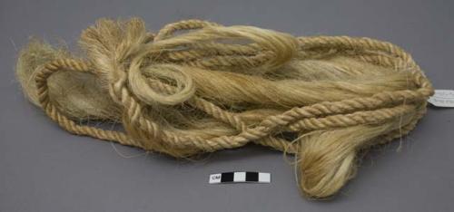 Rope from sisal fiber - representing one stage in weaving process (cf. 50/3172-3