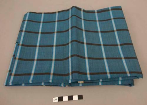 Fabric for man's longyi, blue and black checks