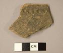 Ceramic rim sherd, row of five oval-shaped punctations