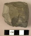 Shale steep end scraper - made on a pebble - note cortex